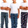 Boys Pajama Pants 3-Pack Soft Fabric Elastic Waistband-1