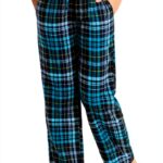 Boys Plaid Pajama Pants Microfleece Blue Green Adjustable-0