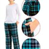 Boys Plaid Pajama Pants Microfleece Blue Green Adjustable-1