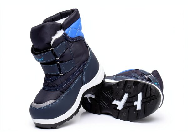 Boys Snow Boots Water Resistant Easy On Hook Loop Design-7