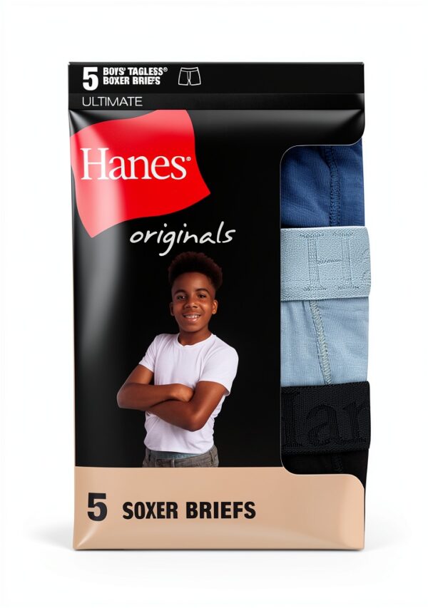 Hanes Boys Boxer Briefs Soft Bamboo Fabric Tagless Design-2
