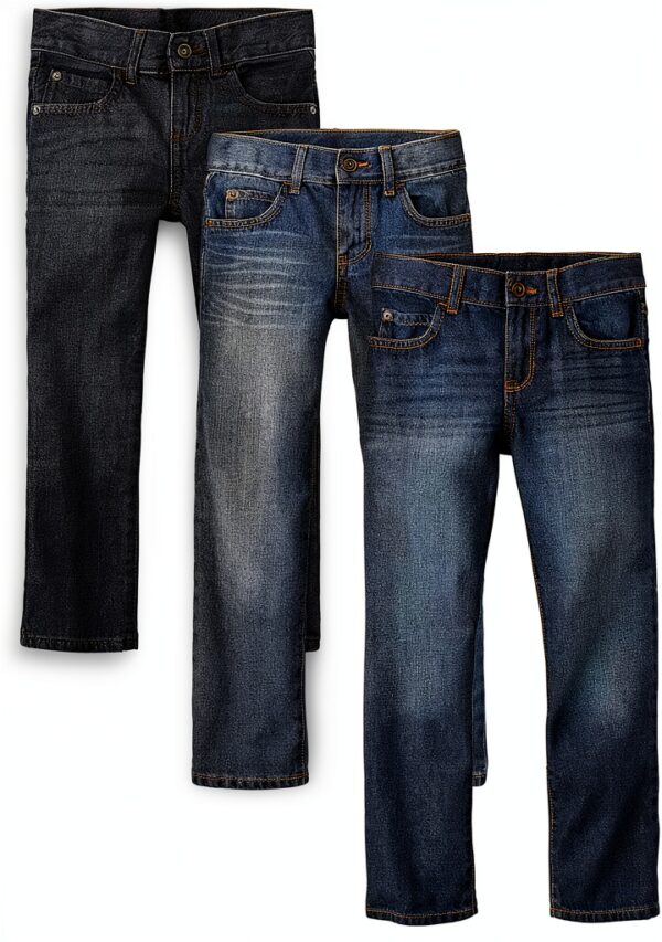 Boys Jeans The Childrens Place Cotton Straight Leg 3-Pack-0