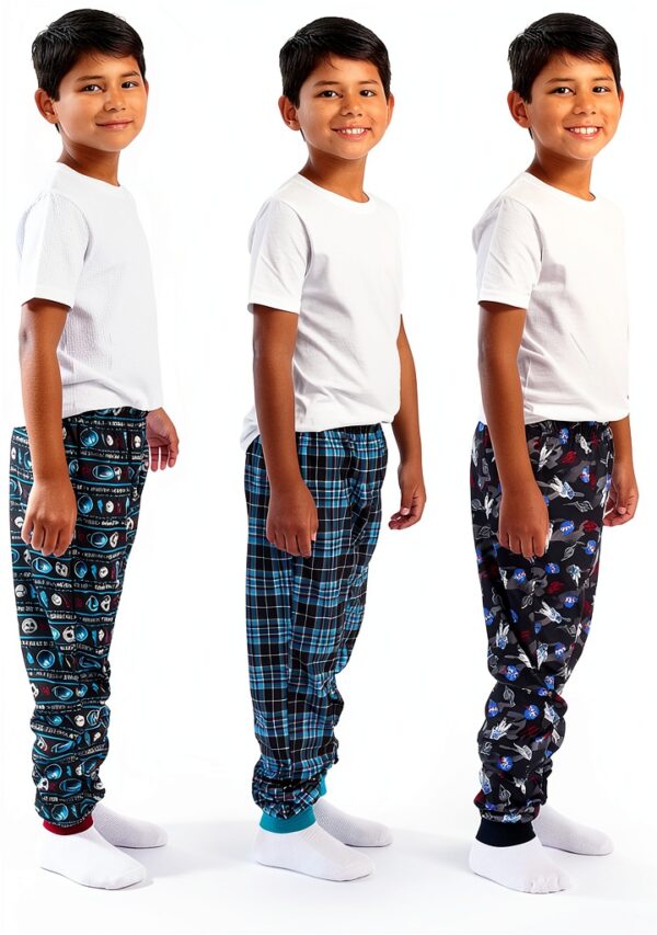 Boys Pajama Pants 3-Pack Soft Fabric Elastic Waistband-6