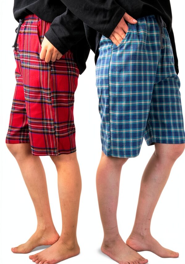 Boys Pajama Pants Soft Cotton Plaid Loose Fit Lounge Wear-2