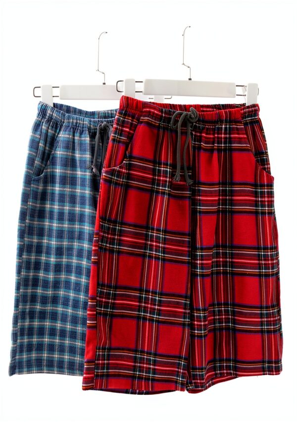 Boys Pajama Pants Soft Cotton Plaid Loose Fit Lounge Wear-3
