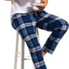 Boys Cotton Pajama Shorts Plaid Check Loose Style Elastic-6