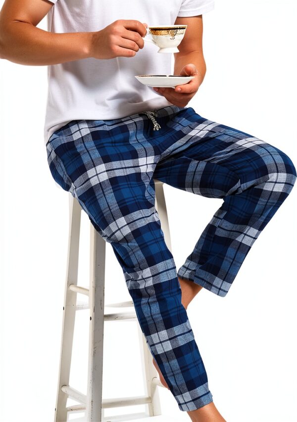Boys Cotton Pajama Shorts Plaid Check Loose Style Elastic-6