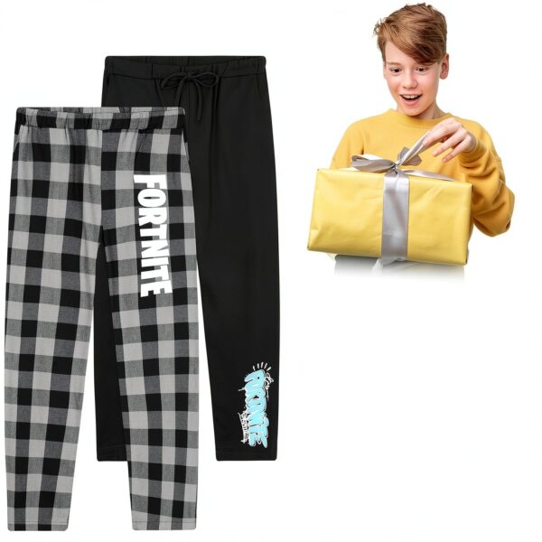 Fashion UK Boys Fortnite Pajama Pants Soft Gaming Lounge-1