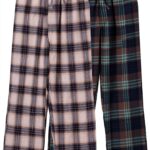 Boys Flannel Pajama Bottoms Cotton Plaid Loose Fit Teens-0