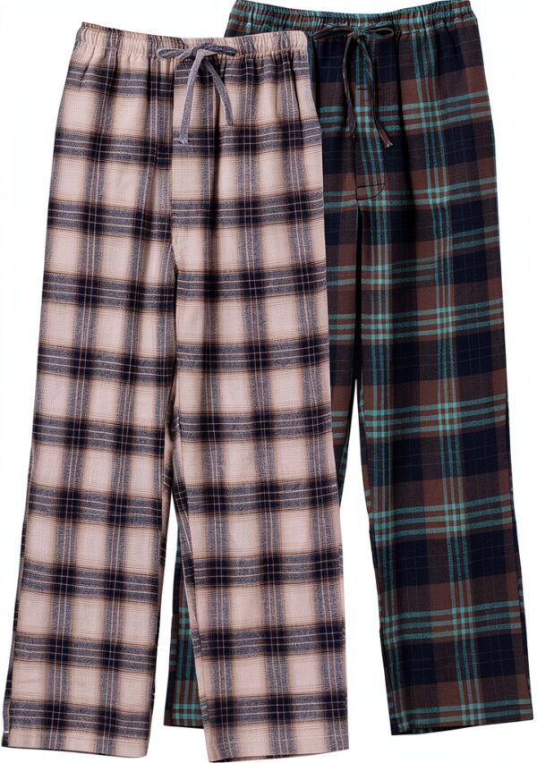 Boys Flannel Pajama Bottoms Cotton Plaid Loose Fit Teens-0