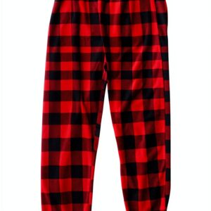 Boys Buffalo Plaid Jogger Pajama Pants Micro Fleece Comfort-0