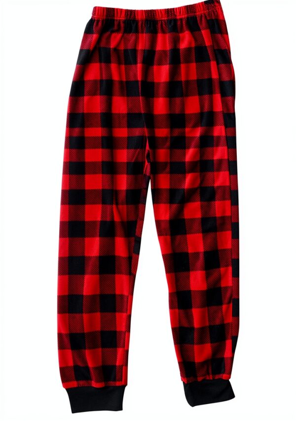 Boys Buffalo Plaid Jogger Pajama Pants Micro Fleece Comfort-0
