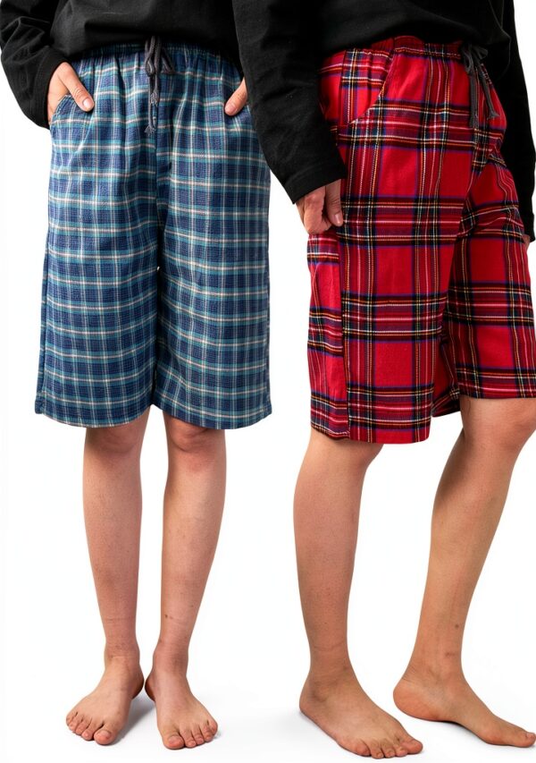 Boys Pajama Pants Soft Cotton Plaid Loose Fit Lounge Wear-1