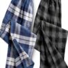 Boys Cotton Pajama Shorts Plaid Check Loose Style Elastic-1