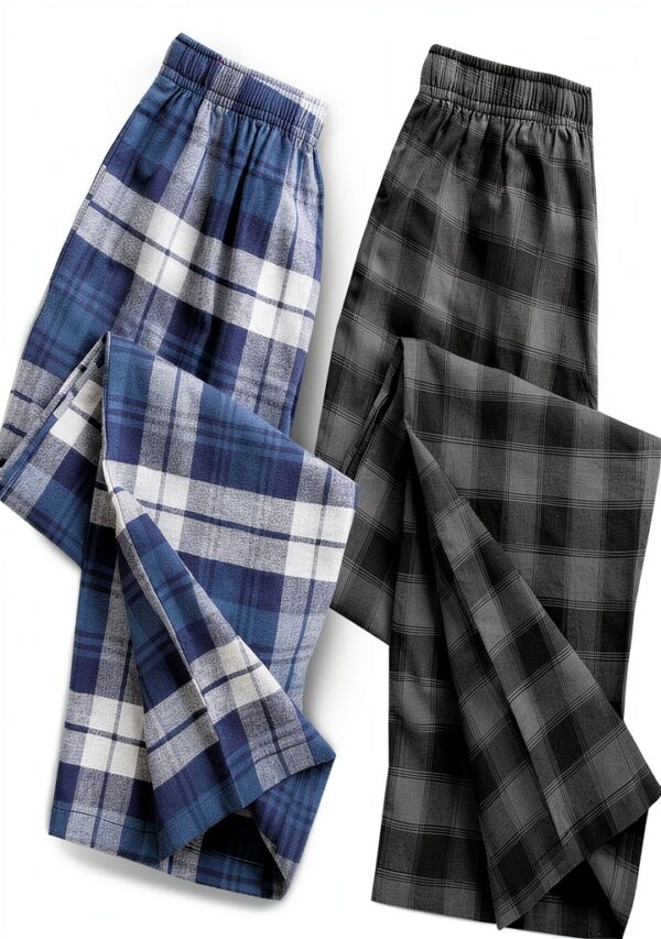 Boys Cotton Pajama Shorts Plaid Check Loose Style Elastic-1
