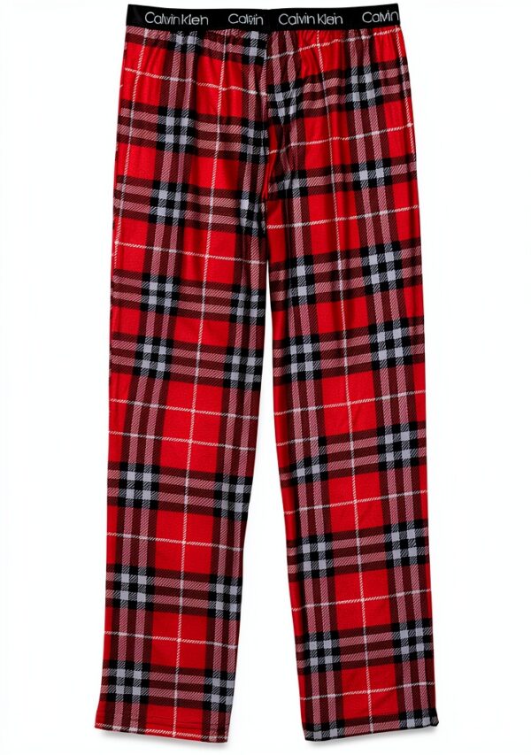 Calvin Klein Boys Pajama Pants Soft Polyester Plaid Design-1