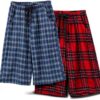 Boys Pajama Pants Soft Cotton Plaid Loose Fit Lounge Wear-0