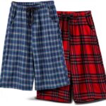 Boys Pajama Pants Soft Cotton Plaid Loose Fit Lounge Wear-0