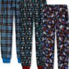 Boys Pajama Pants 3-Pack Soft Fabric Elastic Waistband-0