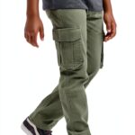 Wrangler Boys Cargo Pants Stretch Comfort Adjustable Waist-0