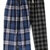 Boys Cotton Pajama Shorts Plaid Check Loose Style Elastic-0