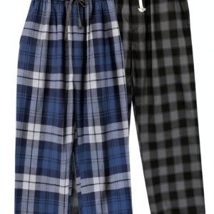 Boys Cotton Pajama Shorts Plaid Check Loose Style Elastic-0