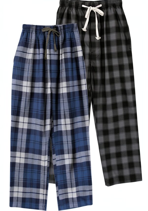 Boys Cotton Pajama Shorts Plaid Check Loose Style Elastic-0